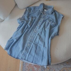 Wrangler Light Blue Denim Vest